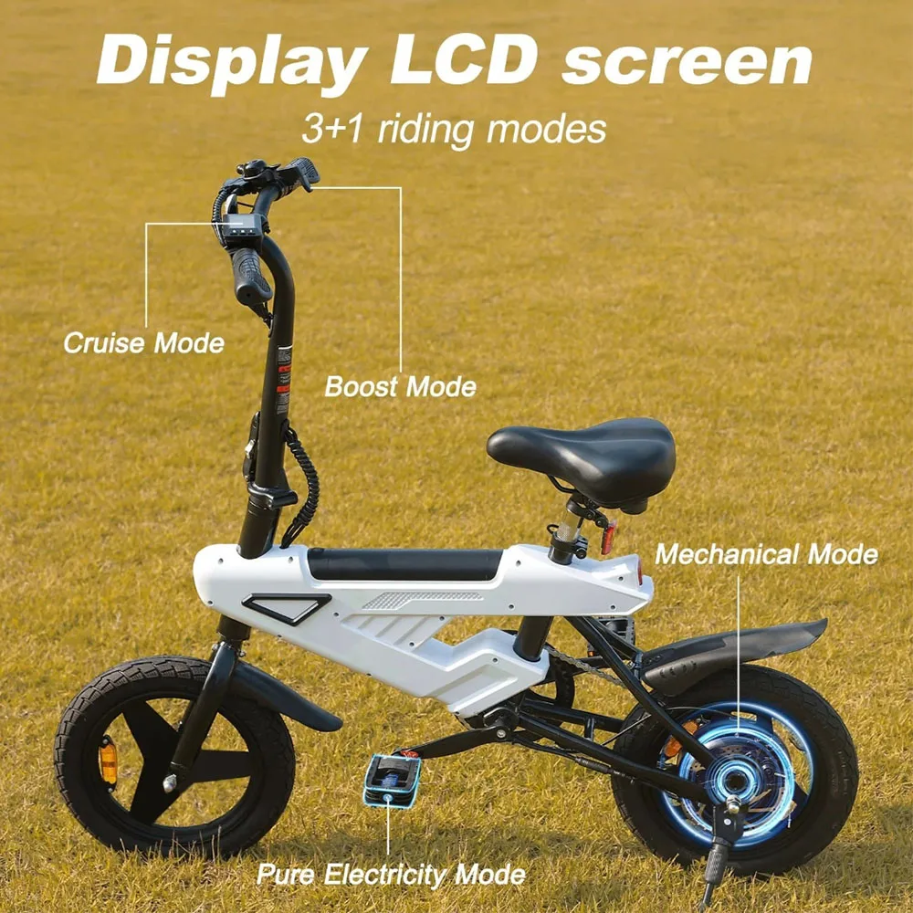A02 Electric Folding Bike With 250W Motor 14inch Wheels 36V 6.4Ah Battery Kids Ebike image 2