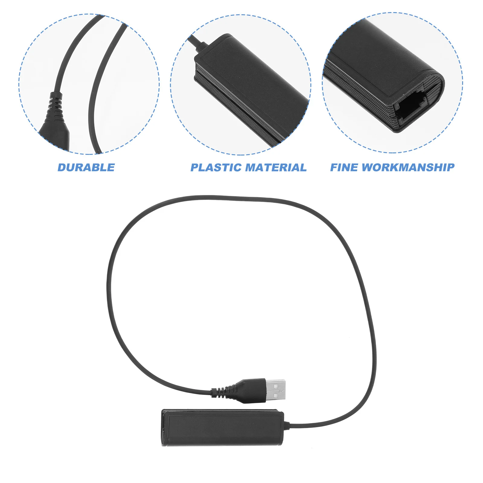

Rj9 to USB Adapter Cable for Headset with Female Rj9 Socket and USB Plug Lightweight Portable Design for Laptop