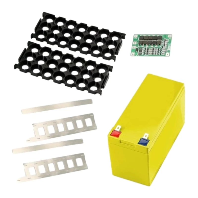 Caja almacenamiento batería 12V y 7Ah, paquete batería DIY, contenedor, accesorios H7JF