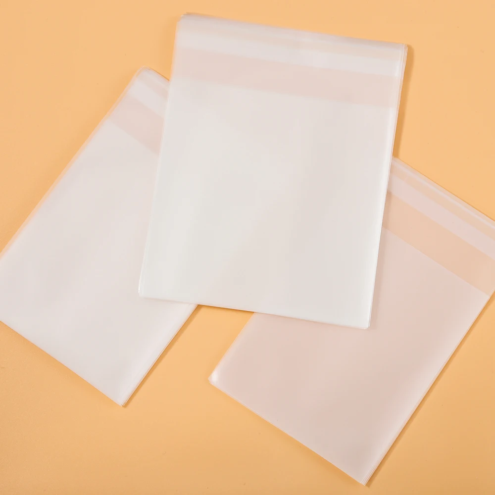 100pcs Transparent Frosted Opp Bag Self Adhesive Pouch for DIY Handmade Candy Cookie Gifts Packaging Bag