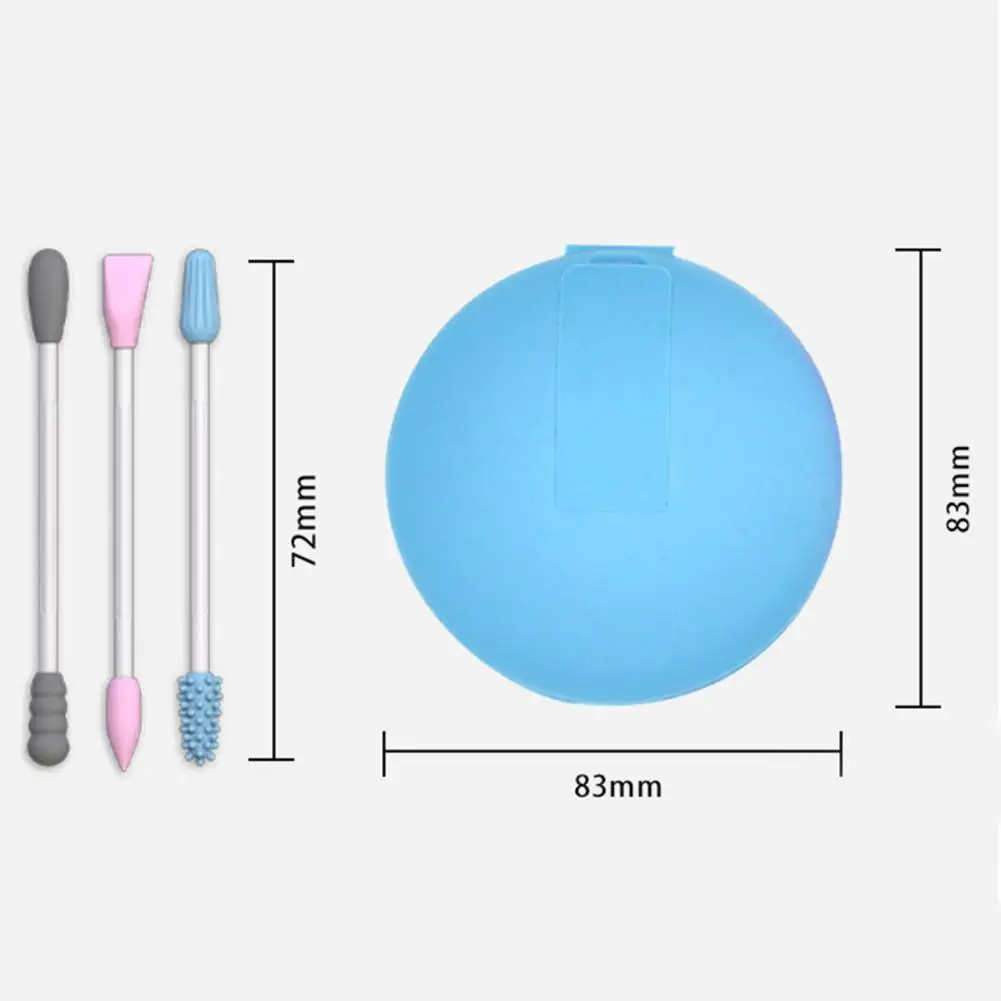 Makeup Tweezers Multifunctional Exquisite Workmanship Universal Cosmetic Silicone Buds Swabs Sticks Mini Mirror Portable