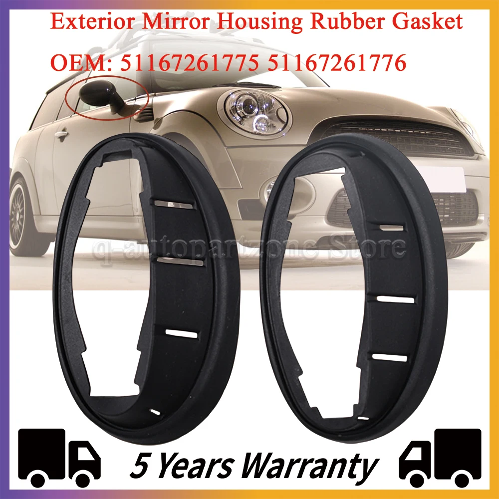 51162755635 백미러베이스 고무 패드 외부 도어 사이드 미러 가스켓 씰링 씰 링 BMW MINI R55 R56 R57 R58에 적합