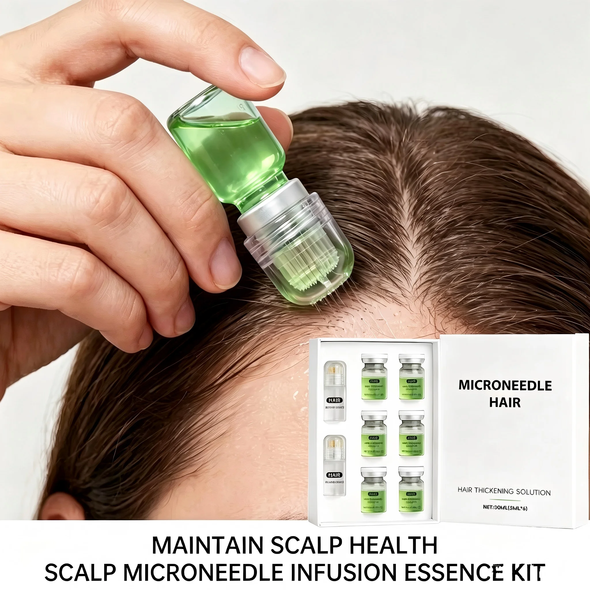 0.2MM Microneedle Scalp Essence Nourish Scalp Strengthen Roots Boost Hair Density Anti Hair Thinning Daily Care JJ4272