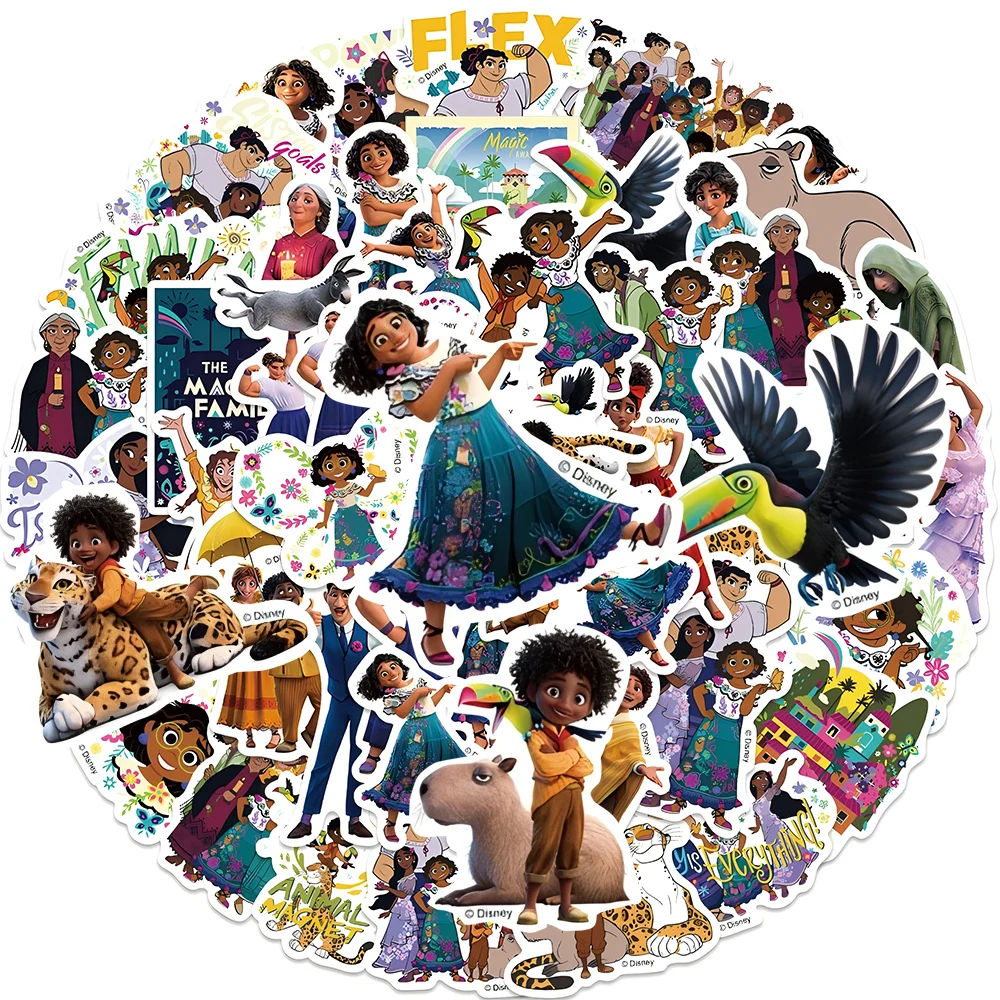 50 Stück Niedliche Disney Encanto Cartoon-Aufkleber Mirabel Anime-Sticker Spielzeug Wasserdicht DIY Laptop Gepäck Auto Coole Graffiti-Aufkleber Geschenk