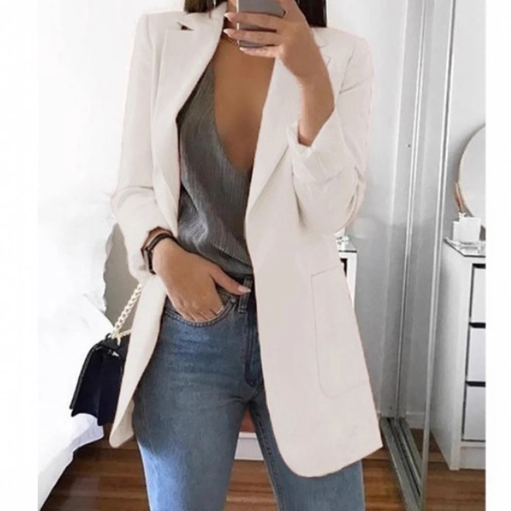 سترة نسائية عصرية ذات قصة ضيقة مع سترة بدلة أنيقة للاستخدام في التسوق والحياة الاجتماعية