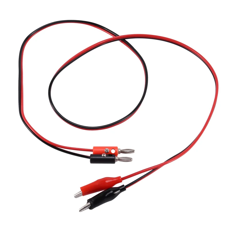 -A96Z 10 Pcs Red Black Banana Plugs To Alligator Clips Probe Test Cable 1M