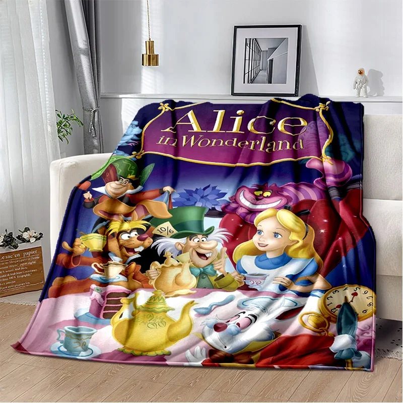 Cartoon Alice nel Paese delle Meraviglie Cheshire Cat Morbide coperte, Coperta da tiro Comoda coperta per letti da picnic Divano Casa Camera da