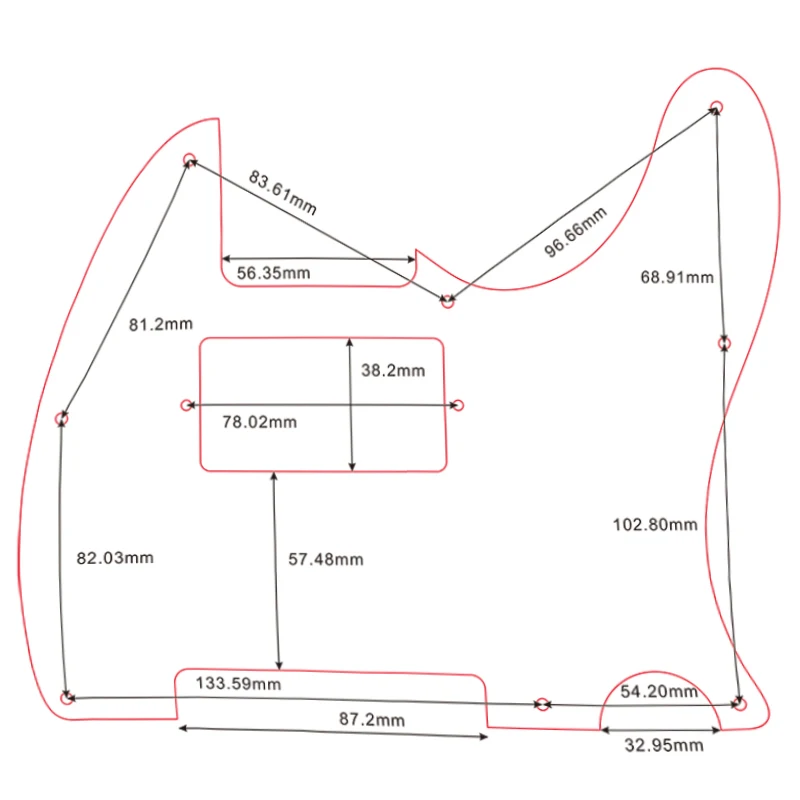 Pleroo Custom Guitar Parts - For US Standard 8 Screw Holes Tele Telecaster With PAF Humbucker Guitar Pickguard Scratch Plate