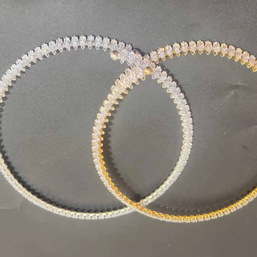 الطريق الأيمن جديد الراقية تصميم المتخصصة الفاخرة المألوف بسيط النحاس مطعمة الزركون كامل الماس طوق قلادة للنساء #5