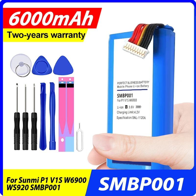 DaDaXiong 6000mAh SMBP001 3.6V Battery For Sunmi P1 V1S W6900 WS920 SMBP001