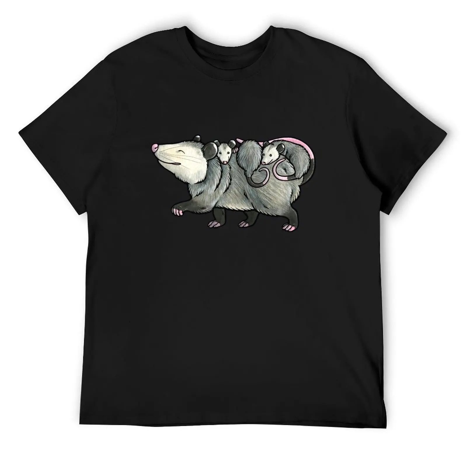 

Opossum with babies T-Shirt graphic t shirts Short sleeve tee summer top luxury clothes men