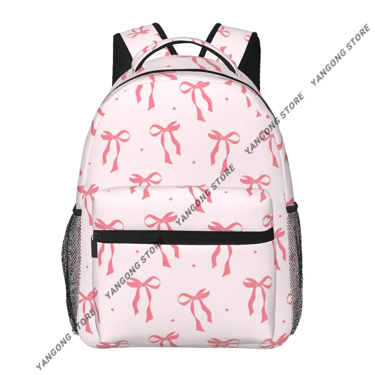 

Fashion Backpack Women Men Unisex Students Backpacks Cute Coquette Aesthetic Pattern Pink Ribbon Bow Travel bag Bookbag