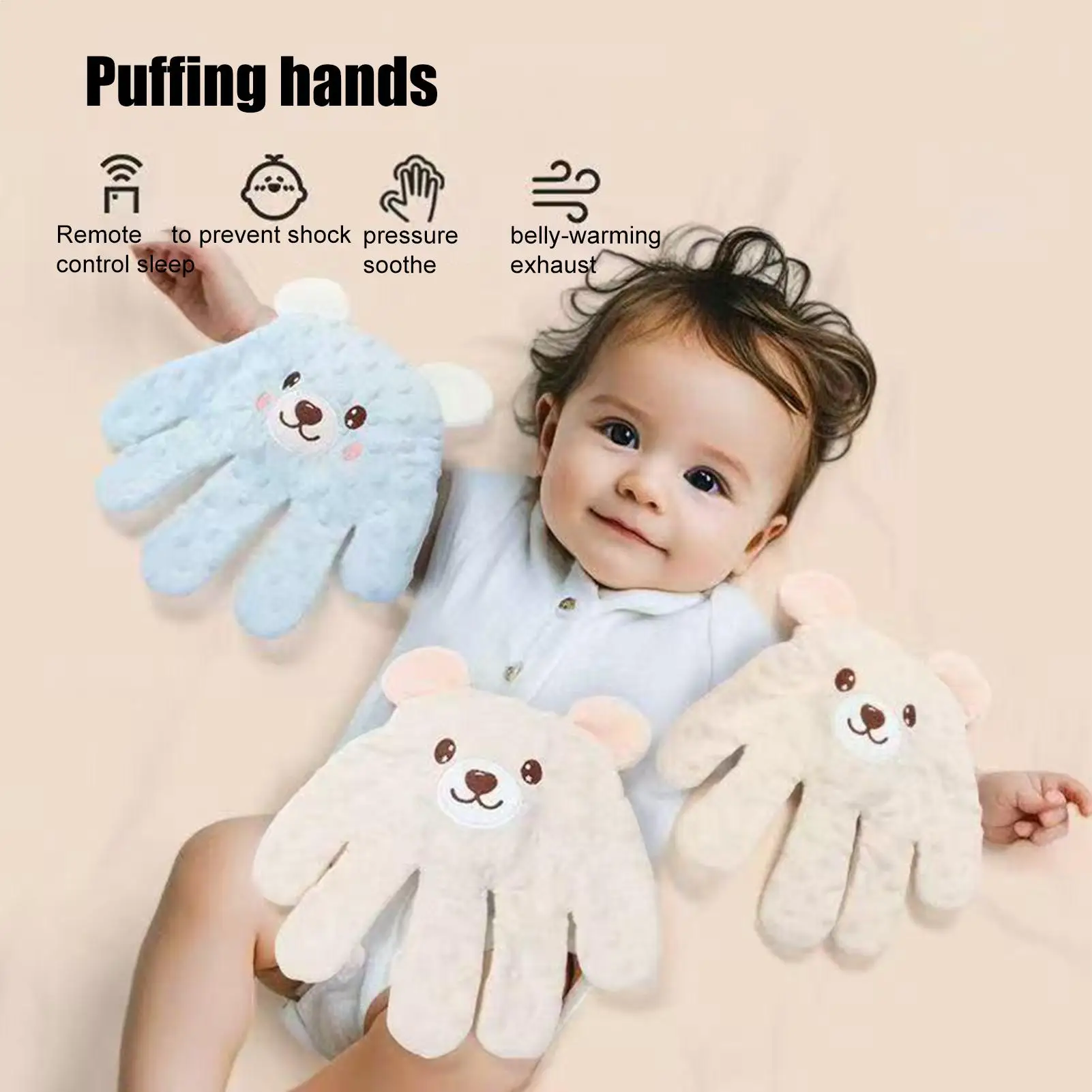 Adjustable Automatic Baby Patting Sleep Pillow Startle Prevention Soothing Palms Remote Control Baby Sleep Aids for 0-3 Toddler