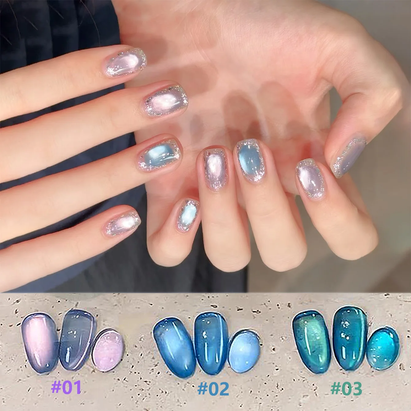 1 قطعة WS سوبر فلاش عالية طب الأسنان الأزرق الأخضر الأرجواني مسمار القط العين هلام طلاء الأظافر 2025 شعبية السيراميك الزجاج الخرز مستلزمات الأظافر