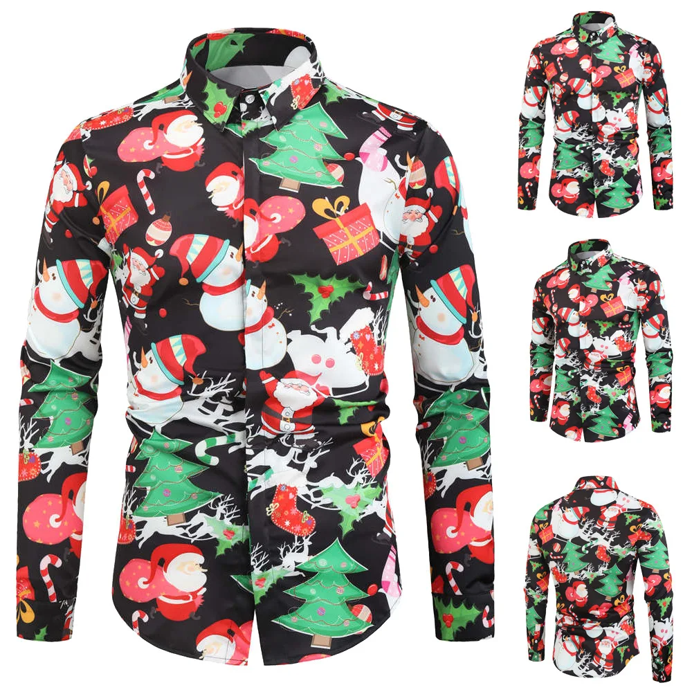 

Мужская рубашка с длинным рукавом для осени и зимы, с цифровым принтом, приталенная, деловая, в американском стиле, из тонкой ткани