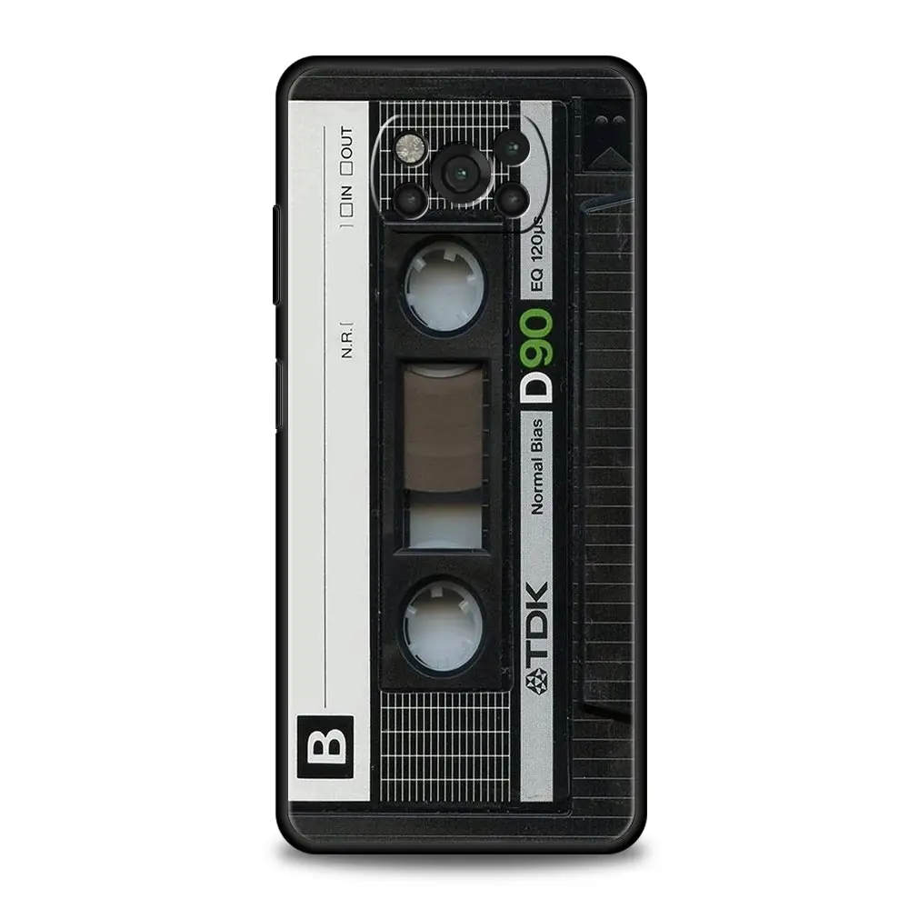 Phone Case For Xiaomi Poco X6 X5 X4 Pro 5G X3 NFC F5 F4 M5 M4 M3 F3 GT C51 C50 C55 Soft Cover Vintage Cassette Tape Retro Style