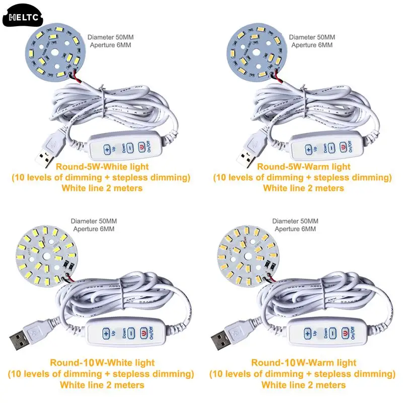 USB bianco DC 5V chip LED dimmerabili 5730 SMD lampada a LED luce fai da te lampadina a LED regolabile Dimmer apprendimento lampada ricaricabile