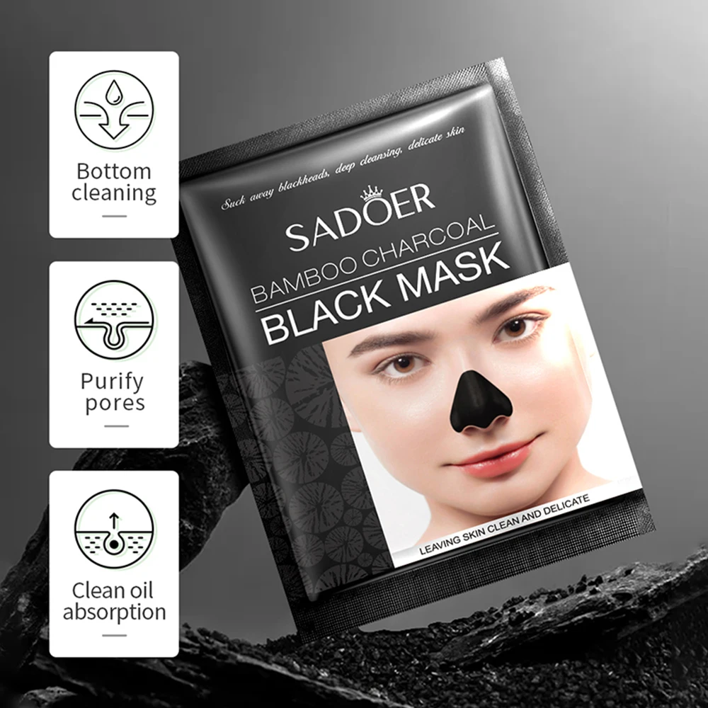 10PCS Blackhead Remover Nose Patches Natural Bamboo Charcoal Deep Cleansing Pore Remove Black Head Nasal Strips Mask Skincare