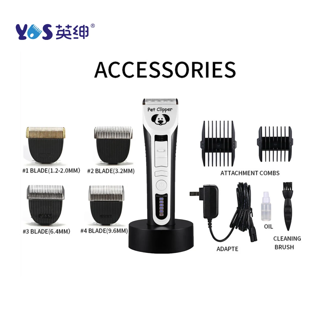 Professional 4 in one cordless dog hair clipper rechargeable low noise dog grooming trimmer