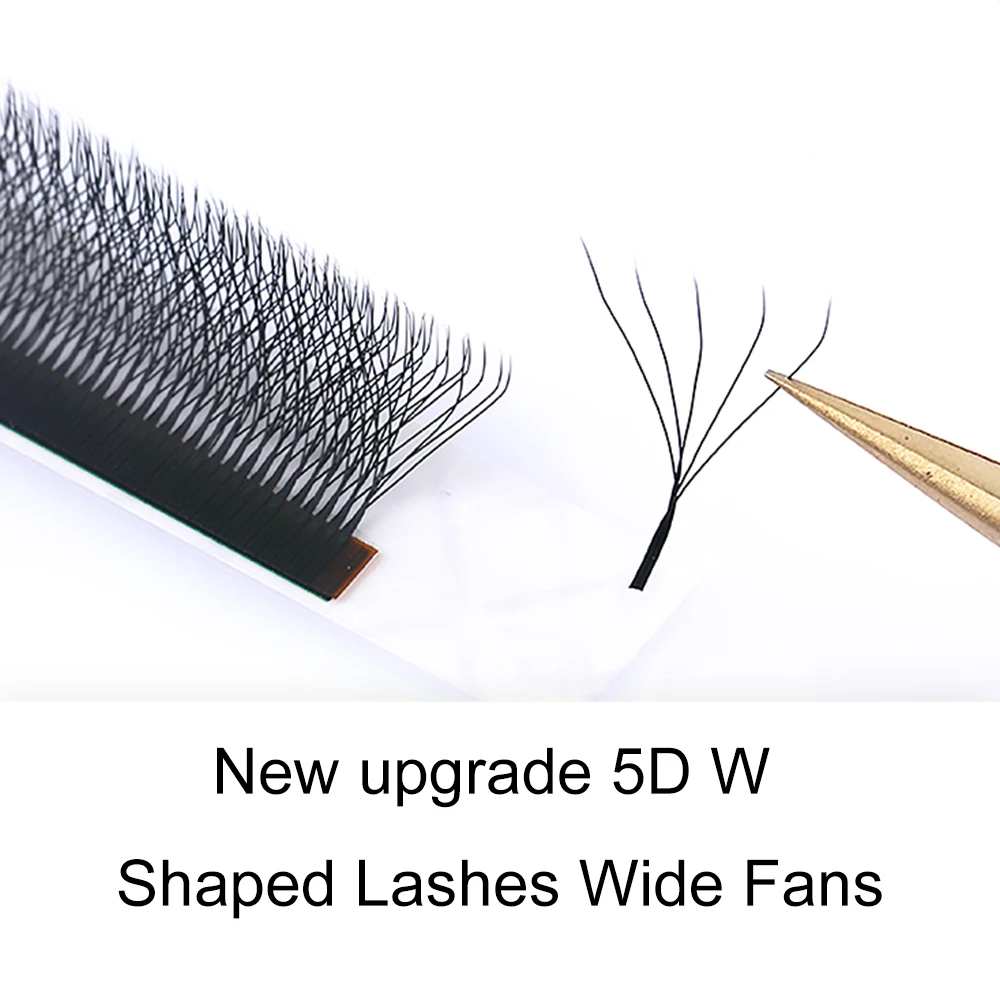 Yelix 5D W Shaped Lashes Wide Fans Lash Extensions Soft Natural No Loose Roots Easy Pick Up  Premade Volume Fans Clover W Lashes