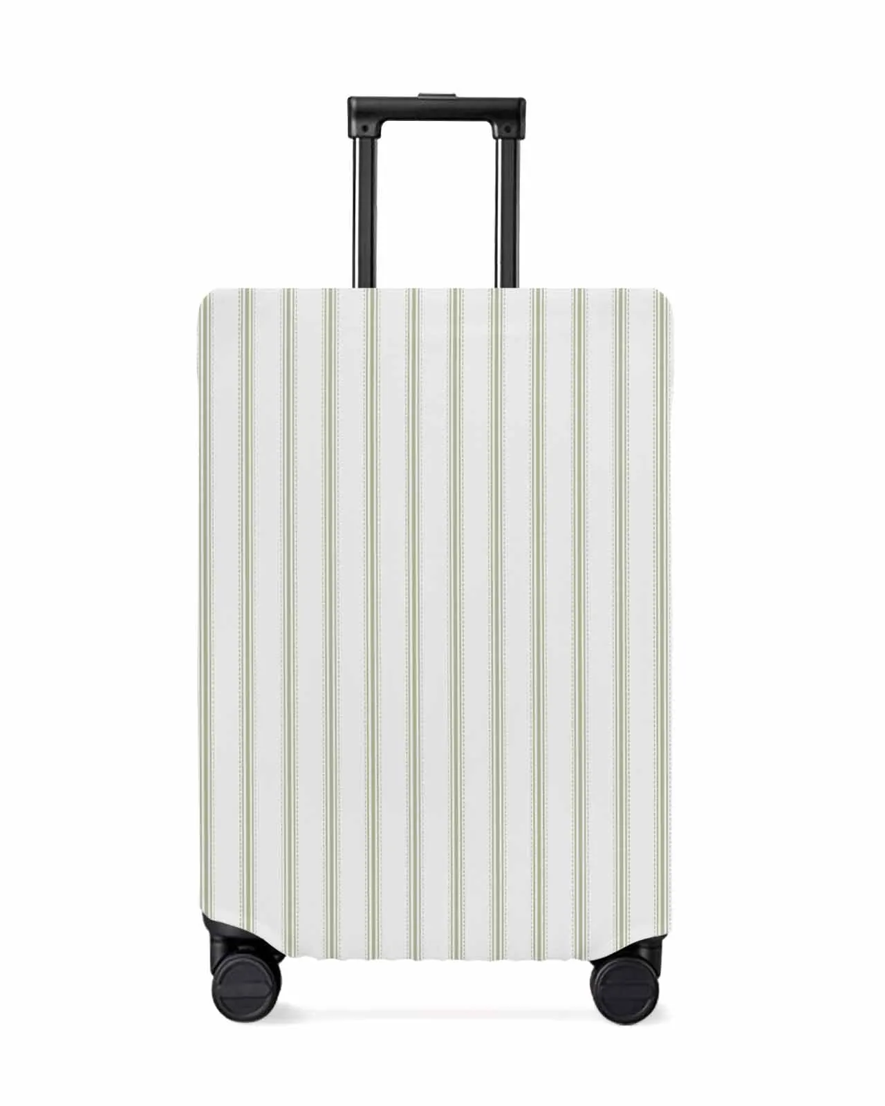 

Striped Sage Green Stretch Suitcase Protector Baggage Dust Case Cover For 18-32 Inch Travel