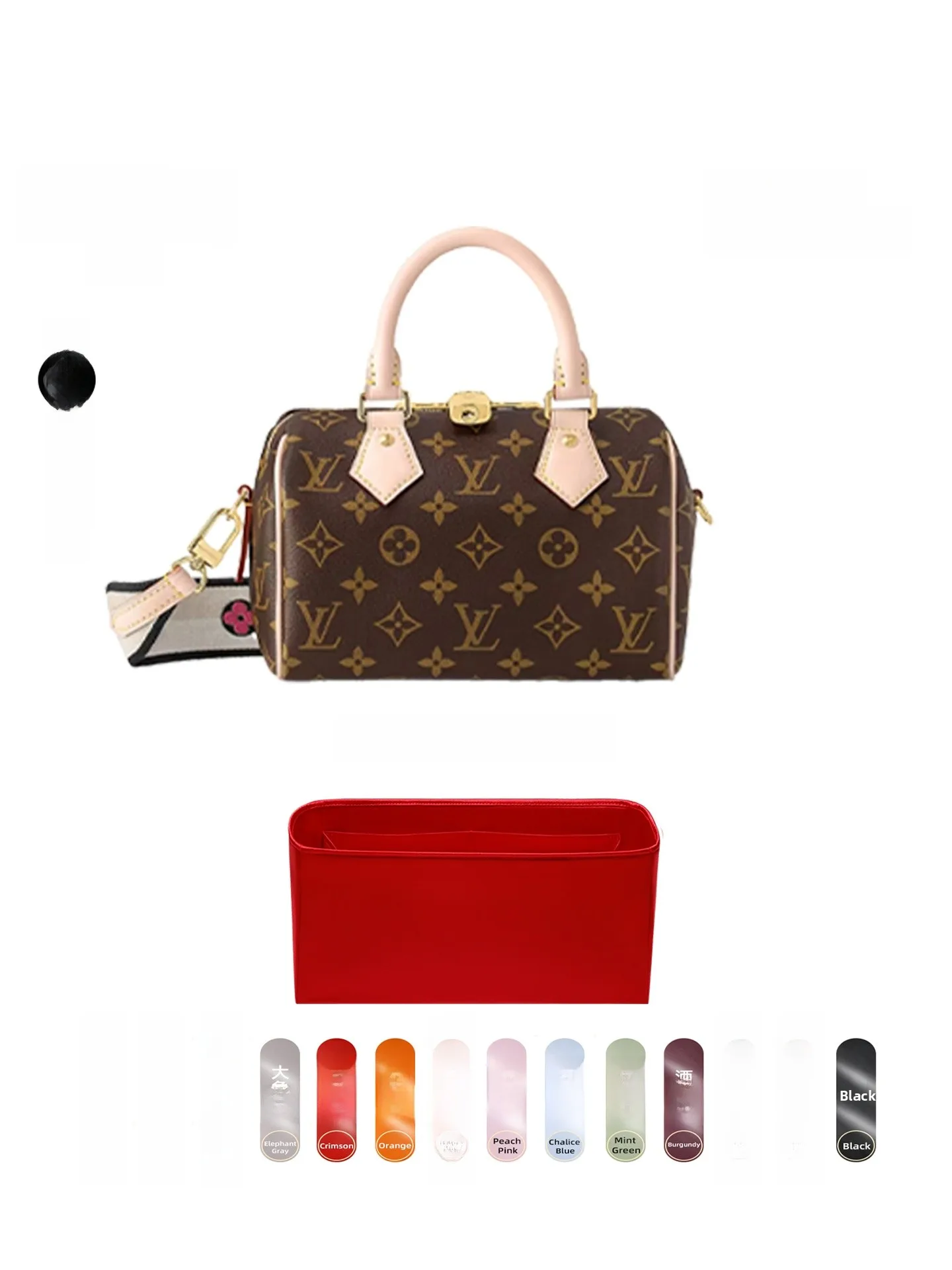 

Acetate Satin Inner Pillow Bag for Speedy 20 25 30 35 Effective Expansion Tee Dimensional Support Storage Bag Organizer