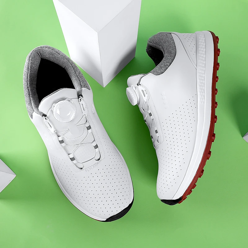 Luxury Brand Solid Color Thick Sole Golf Shoes Rotating Buckle Casual Shoes Breathable Mesh Sports Shoes High-quality Sneakers