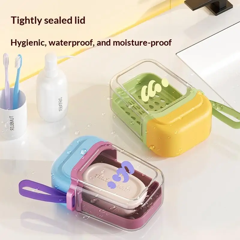 ~Dopamine Soap Box Detachable Portable Soap Dispensers Waterproof Leak-Proof Bathroom Storage Travel