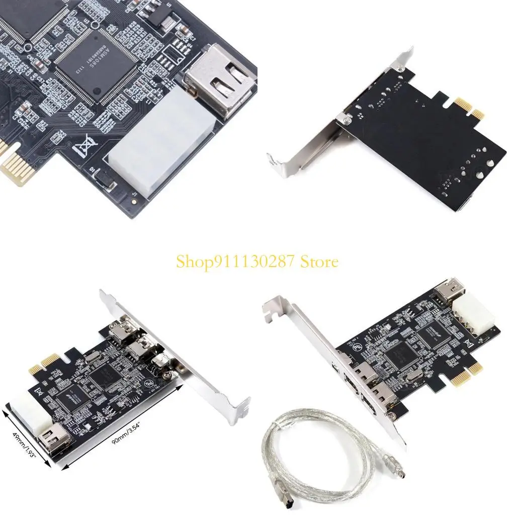 

J1HC PCIe 4Port 1394A Firewire Expansion Card PCI-Express to IEEE 1394 Adapter Controller Card 1x 6Pin 1 x 4Pin for PC