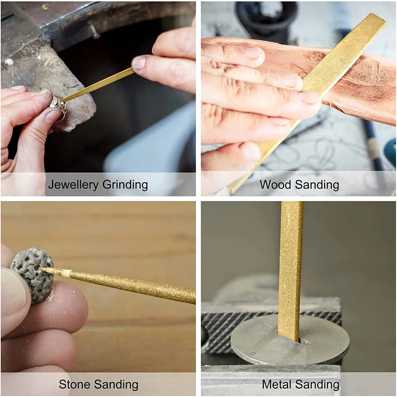 10/5pcs Mini Diamond Needle File Set 3x140mm DIY Wood Rasp File Needle Precision Hand Carving Tools for Glass Stone Jewelry