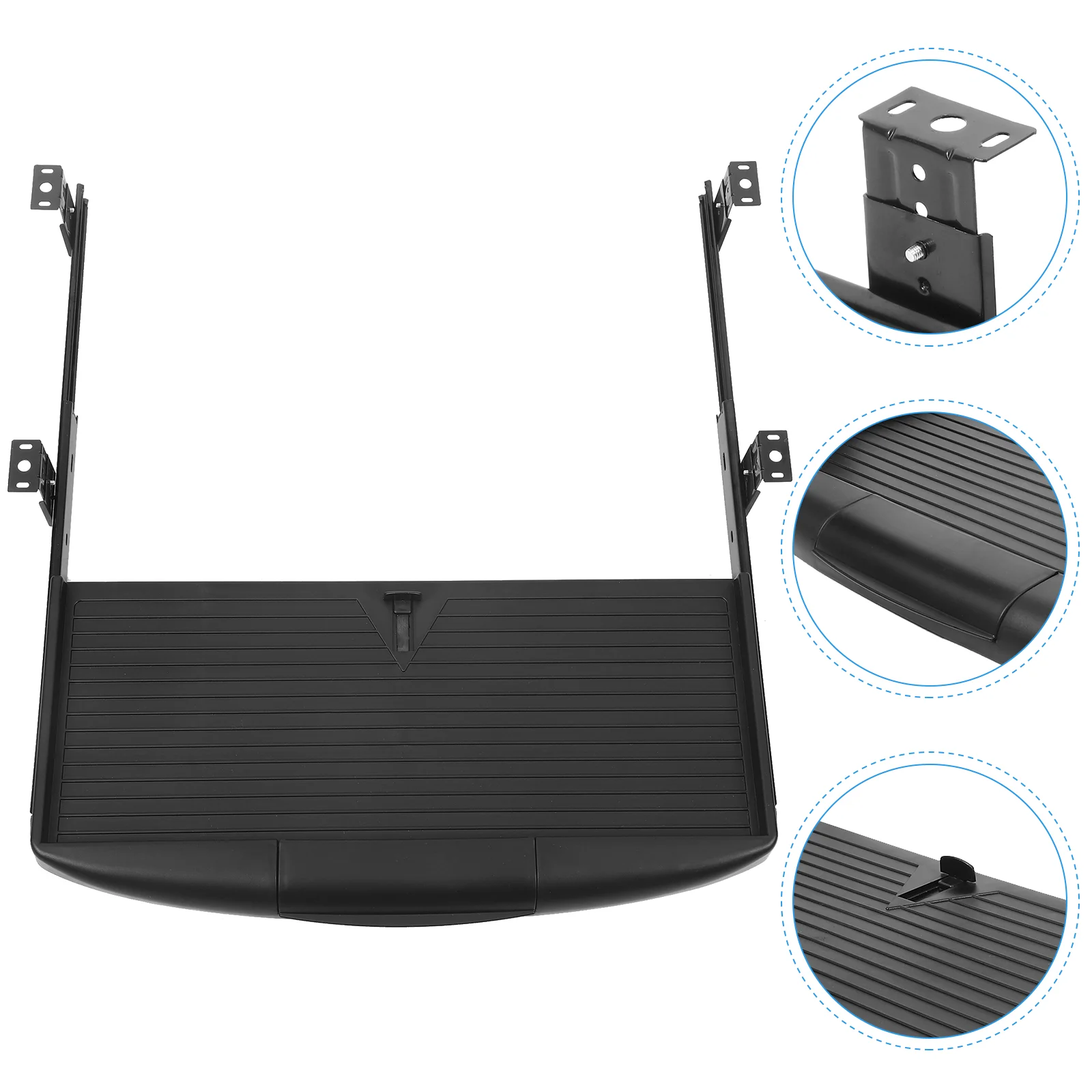 

Adjustable Keyboard Tray Storage Trays for Drawers Typing Track Black Iron Desk Organizer