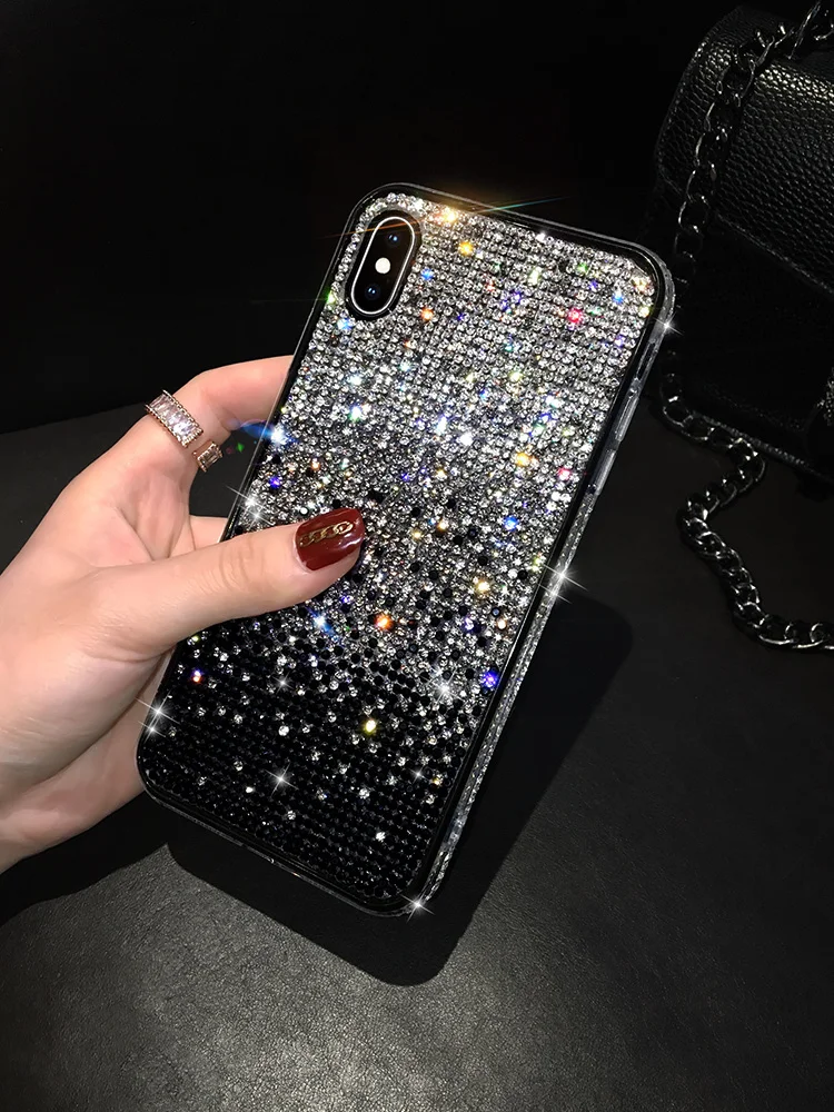 Gradual Glitter Phone Case For Samsung S24 S23 S22 S21 S20 S10 Plus Ultra Note 20 iPhone 15 14 13 12 11 Pro Max X Xs Bling Cover