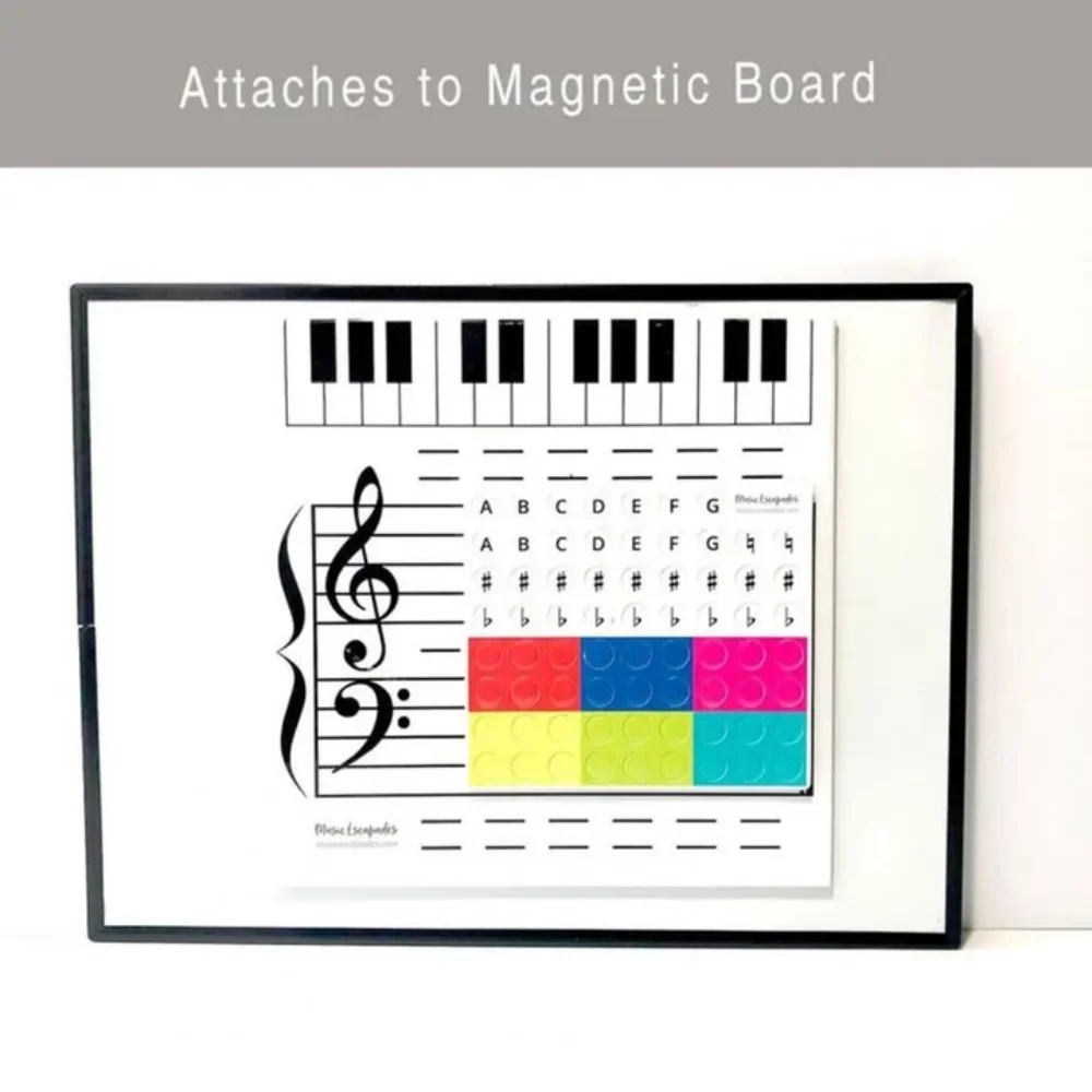 Writing Music Score Whiteboard Erasable Reusable Music Teaching Tool Dry Wipe Practice Magnetic Music Notes Stickers