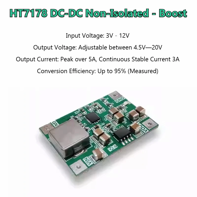 TPS61088 Alternative Power Supply HT7178 Module Lithium Battery Boost Power Supply, High Efficiency and High Current KDJ7178
