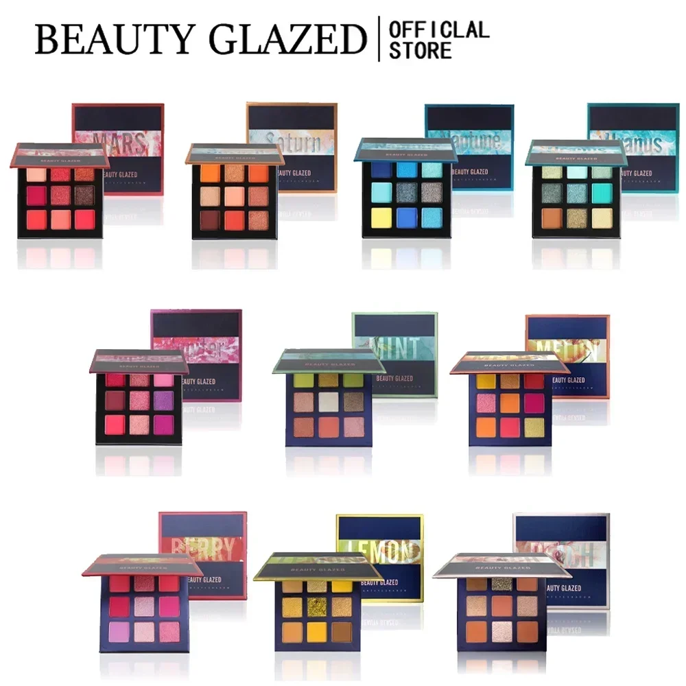 Paleta de sombras de ojos Beauty GLAZED, maquillaje de paleta resistente al agua de larga duración, brillo mate de 9 colores