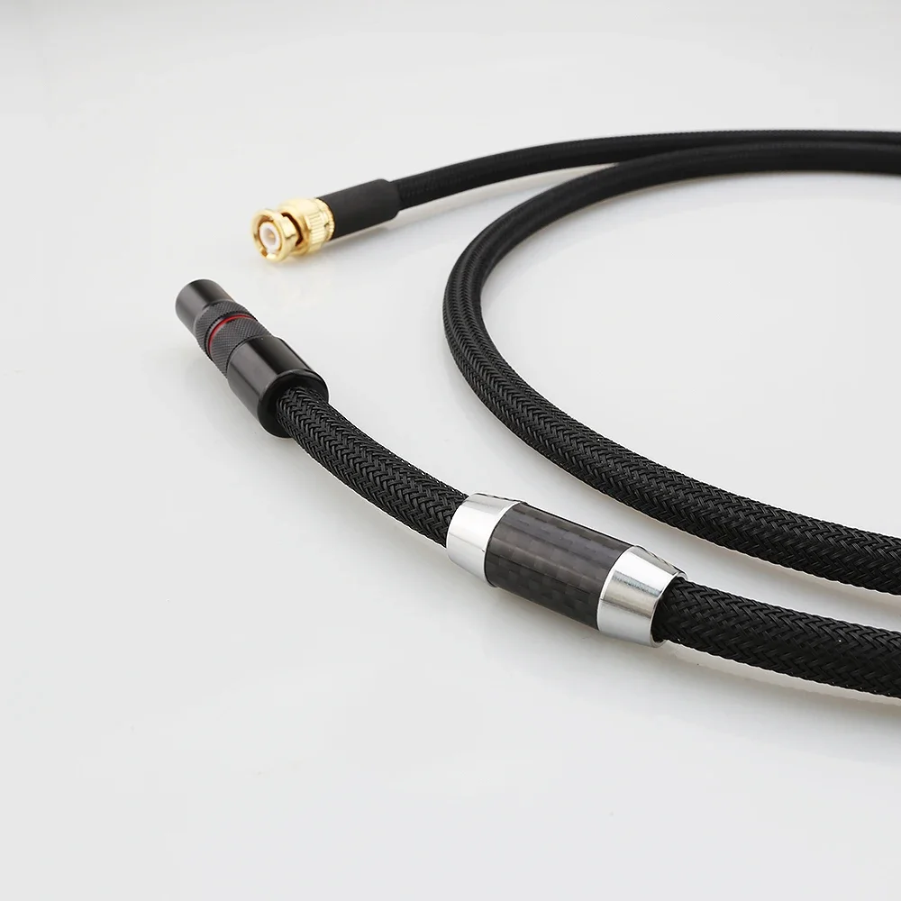 18AWG 75 Ohm Reines Massivsilber RCA-Stecker auf BNC-Stecker HiFi Digitales Koaxialkabel Premium-Audio-Koaxialkabel – Detail 14