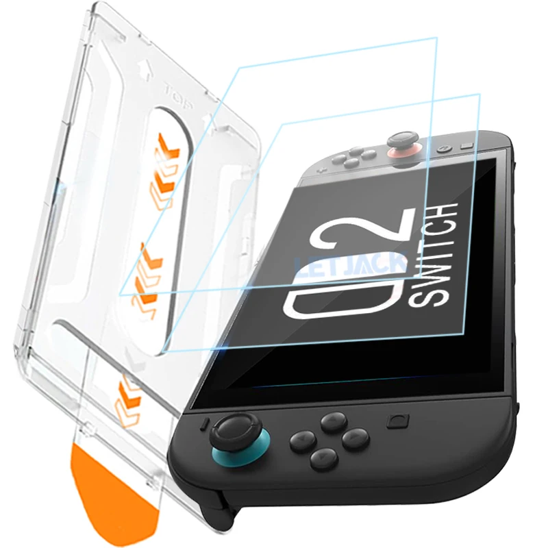 

Простая установка защитной пленки в один клик для Nintendo Switch 2, с комплектом выравнивания без пыли, защитная пленка из закаленного стекла