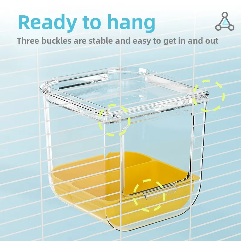New Bird Bath Box, Bathtub, Bird Shower Room, Parrot Automatic Feeder, Transparent Visual Bird Bath Box.