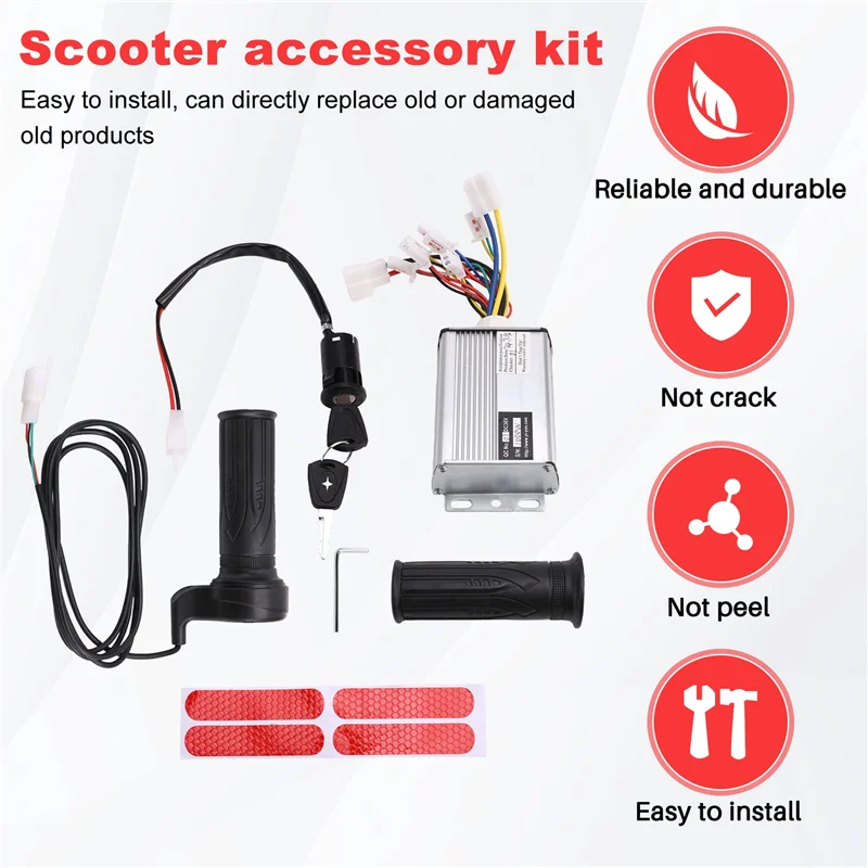 2025 Trend36v 1000W Electric Scooter Brush Controller +Throttle+Accelerator+Lock Kit For Electric Bike/Electric Scooter