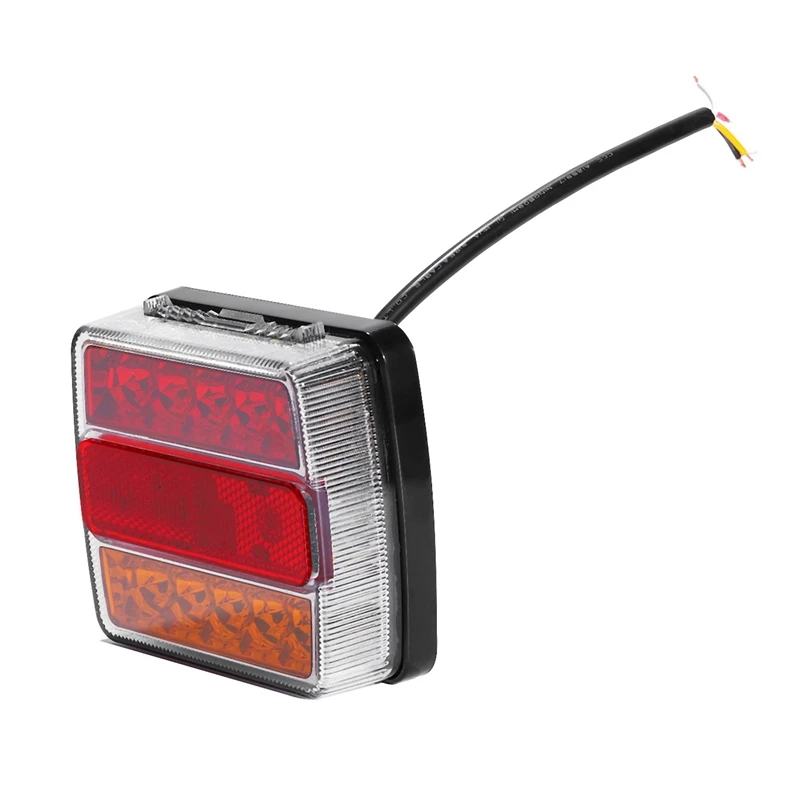 2Pcs 12V 16 LED Marine Trailer Truck Tail Light Waterproof LED Stop Brake Lights Turn Signal Light License Plate Light