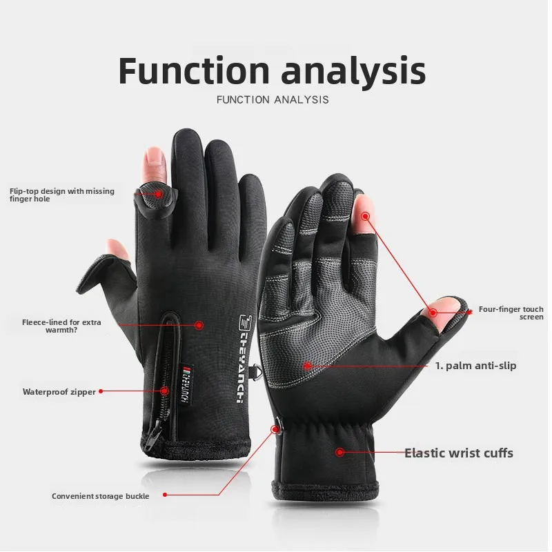 Waterproof Touchscreen Winter Gloves Thick Warm Cycling Motorcycle Electric Bike Cold Resistant Gloves