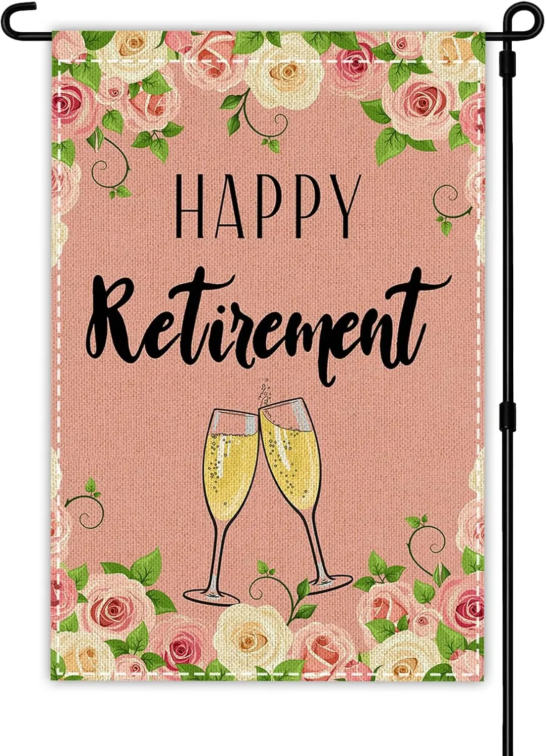 Happy Retirement Garden Flag for Women Party Door Sign Officially Retired Yard Lawn Double Sided Sign 12