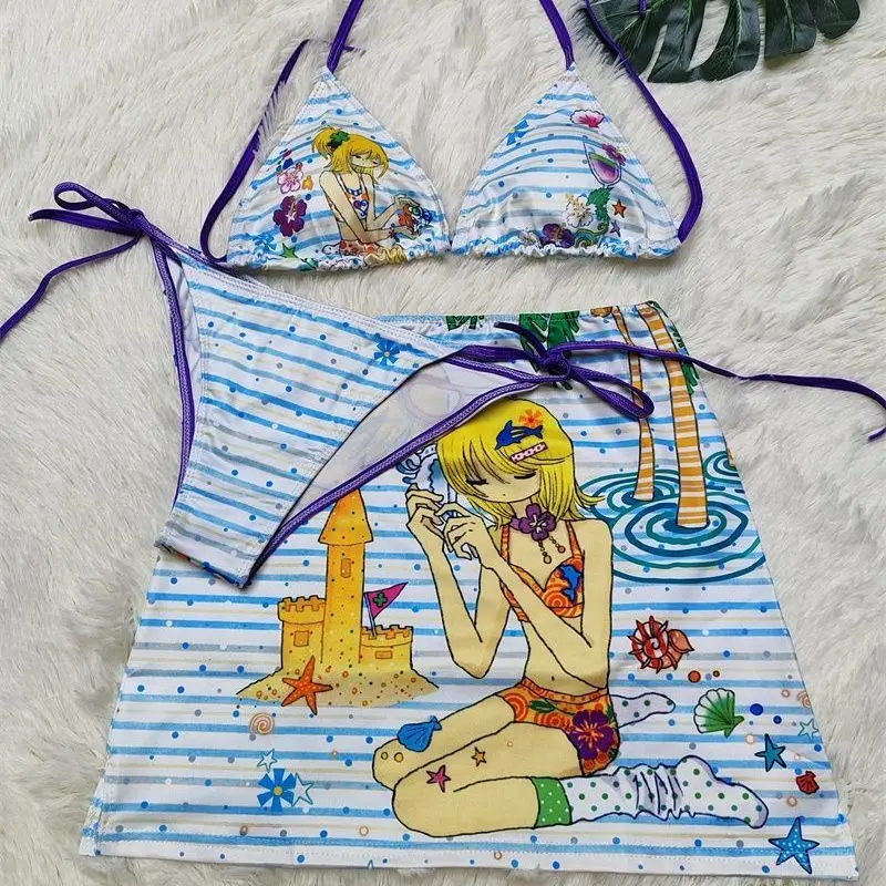 New Bikini Set Ladies Sexy Thong Side Lace Up Bandage Style Brazilian Swimsuit Girls Cute Ultrathin Bra & Brief Sets Swimwear