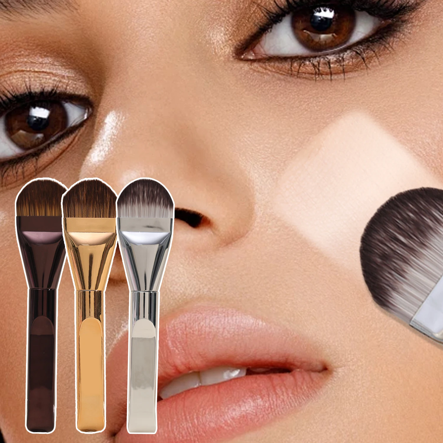 New Portable Tongue-shaped Foundation Brush Ultra-thin Concealer Widen Makeup Brushes Lightweight Face Contour Brush Beauty Tool