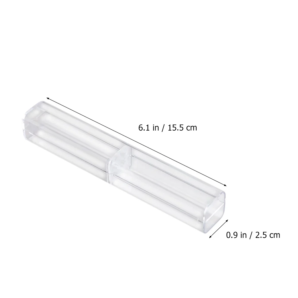 10 Pcs Pencil Case Ballpoint Box Clear Container Gift Plastic Office Supplies Square