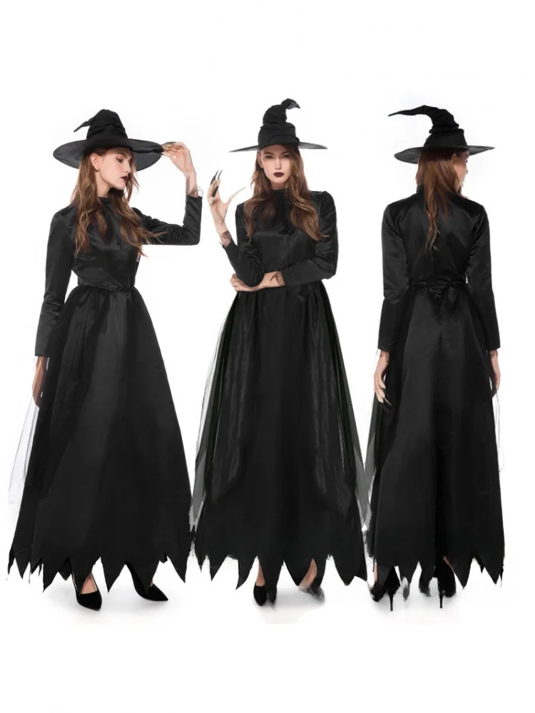 

Хэллоуин Новый Sle Bla Veil Костюм Ведьмы Ele Ghost Игровой Костюм Косплей Представление Ведьмы Одежда Женская Моя