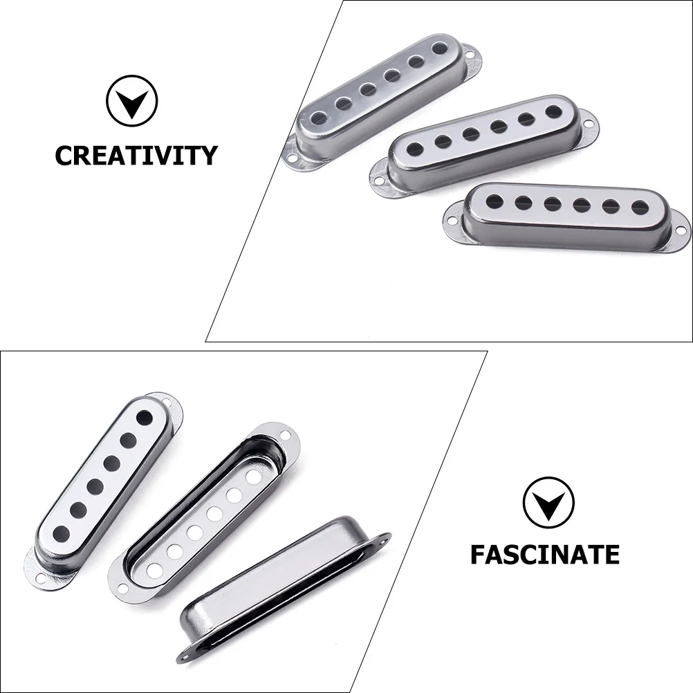 

3Pcs Pickup Metal Cover Electric Guitar - Sturdy Protective Cover for Pickups, Anti-Vibration, Scratch Resistant, Fits Most