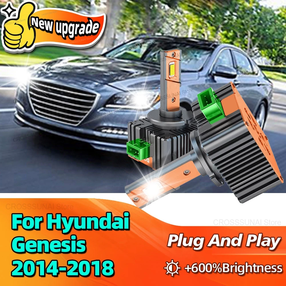 2PcsFor Hyundai Genesis 2014 2015 2016 2017 2018 LED Headlight Bulbs D3S Car Lamp 30000LM Canbus CSP Chip 6000K