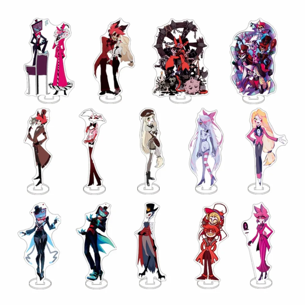 Para acrílico Standee Hazbin Hotel Anime Charlie Morningstar Vaggie Alastor Vox Adam el exorcista periférico de animé regalo de vacaciones