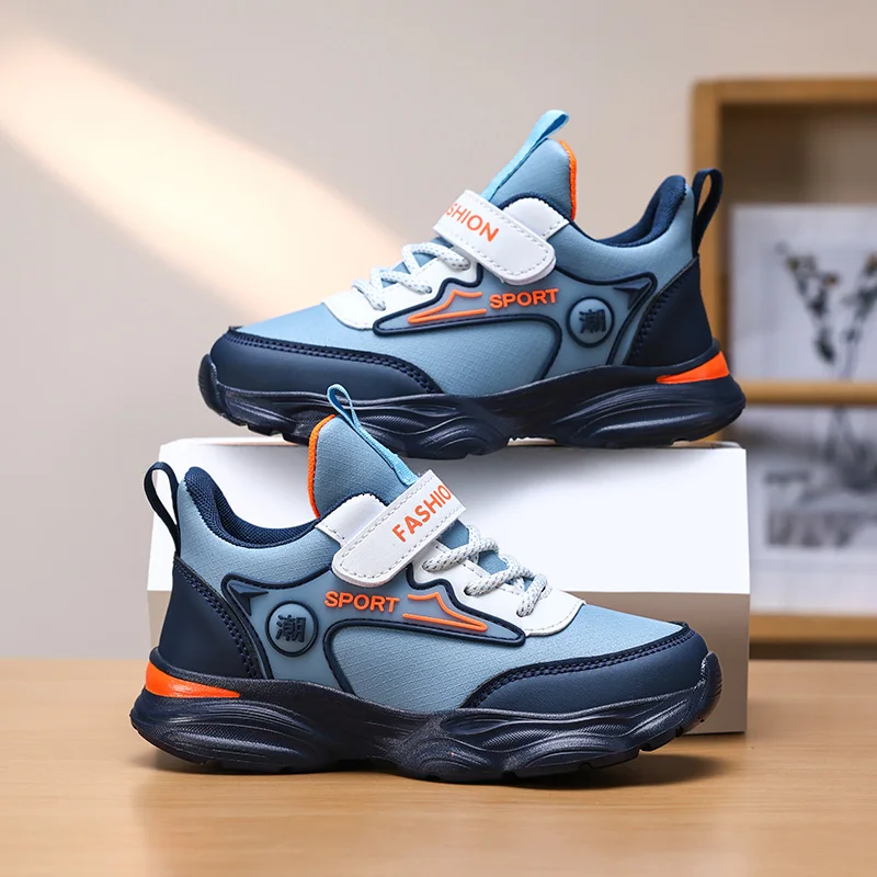 

Trendy Blue Children's Sports Shoes Platform Non-slip Kids Casual Sneakers For Boys Trainers ComfY Leather Child Running Shoes